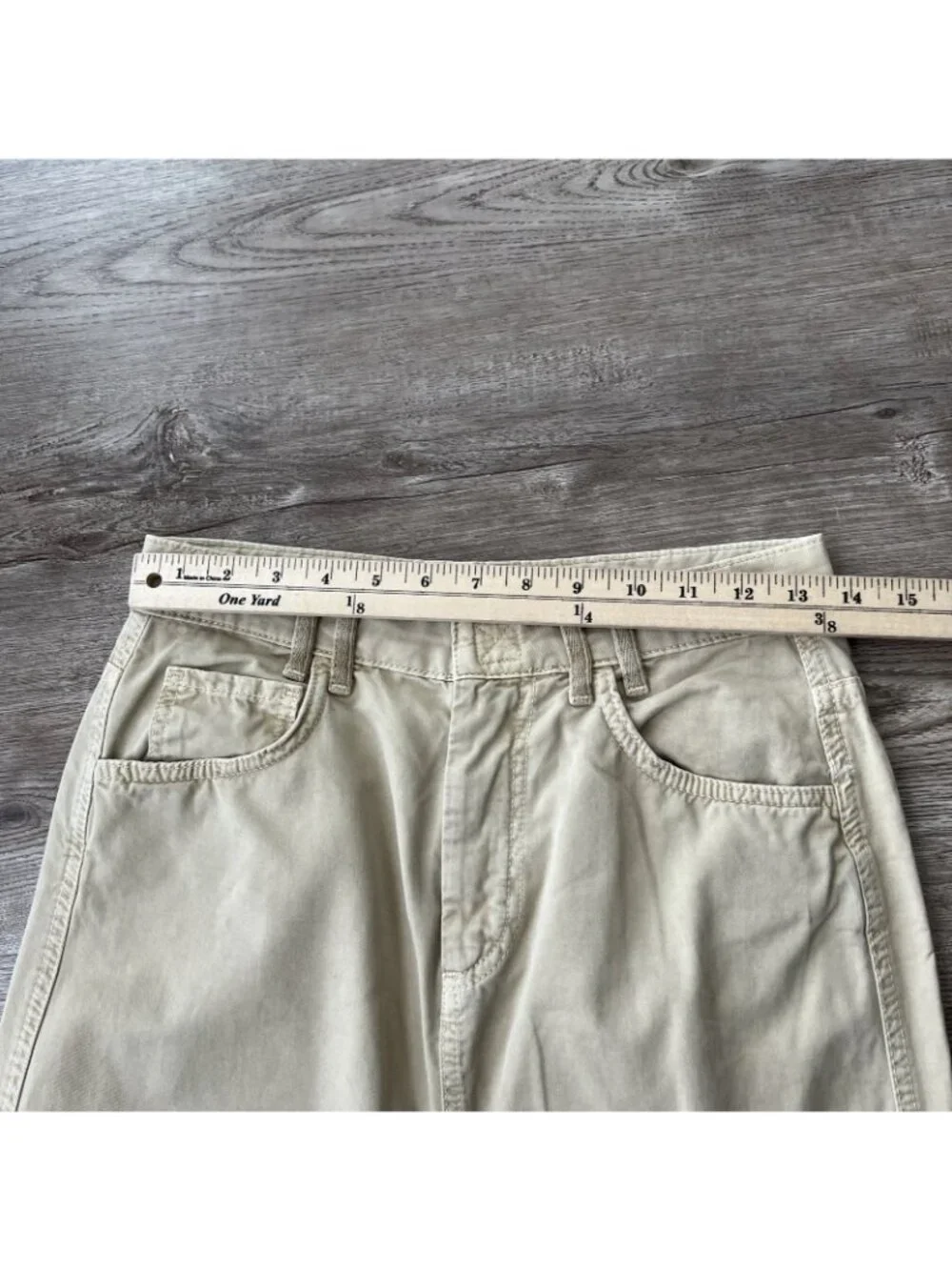Free People‎ Khaki Cargo Utility Midi Skirt Womens 24 Cotton Front Slit Boho Y2K